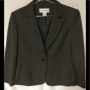 Jones New York Suit petite grey blazer 1 button